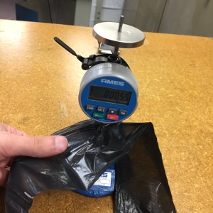 Micrometer measuring plastic